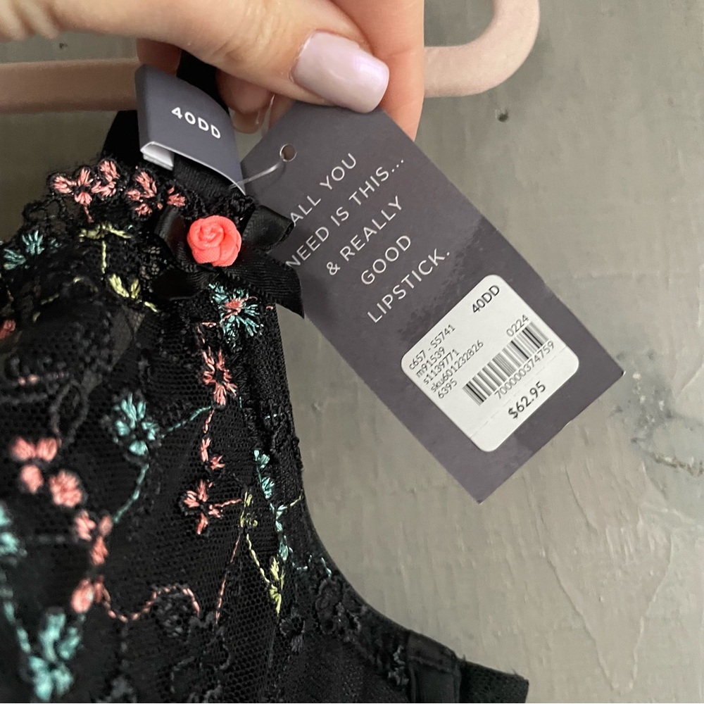 Cacique seriously sexy collection lightly lined French balconette lace floral - Picture 5 of 8